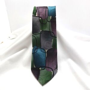 J Garcia Men's Tie Green/Blue/ Purple Bag Lady LE Collection 46 Silk Necktie